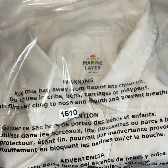 Marine Layer Pale Yellow Button Down Shirt Medium - Picture 8 of 8